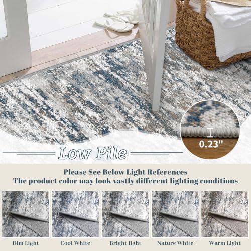 Small Area Rug 3x4ft, Textured Non Slip Entryway Rug, Multi - Image 7