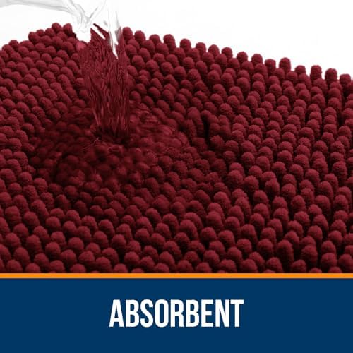 OLANLY Bathroom Runner Rugs 47x24, Extra Soft Absorbent Chenille Bath Rugs - Image 4