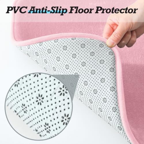 HUXMEYSON Bathroom Rugs Sets 3 Piece, Non-Slip & Quick Dry Bath Mat Set, Ultra Soft Velvet Bath Rugs for Bathroom, Toilet and Shower Floor, Rose Pink - Image 4
