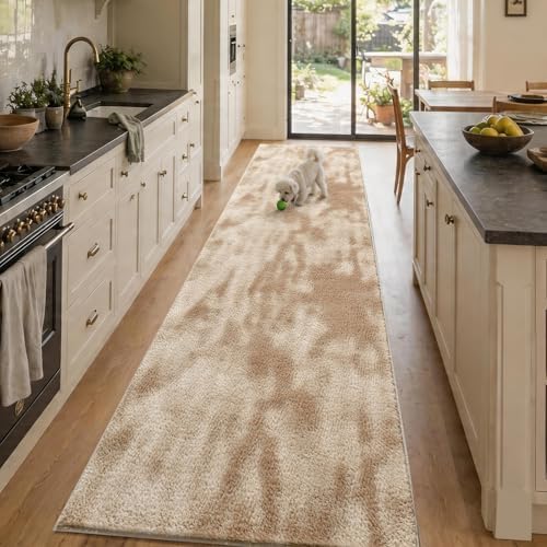2x10 Tie-dye Beige Runner Rug Washable Non-Slip for Kitchen Hallway by Unknown