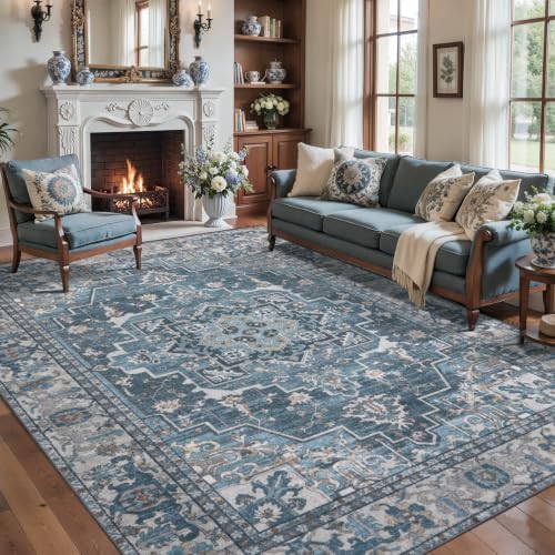 Tangsoo Farmhouse 6x9 Washable Area Rugs for Living Room, Non Slip Rug by Tangsoo