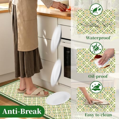 Vintage Floral Anti-Fatigue Kitchen Mats, Non-Slip Cushioned Floor Rug - Image 6