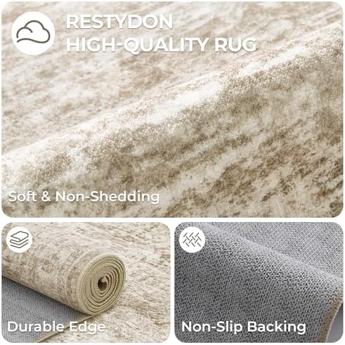 4x8 Rug Non Slip,Washable Hallway Runner Rug,Brown - Image 7