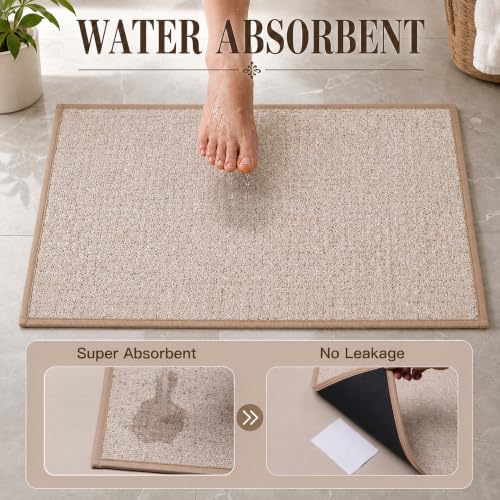Ultra Thin Bath Mat, Thin Bathroom Rugs Fit Under Door, Non Slip Floor Mat - Image 3