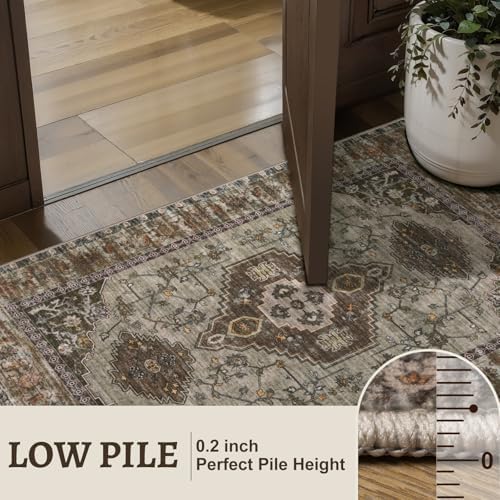 Tangsoo Vintage 2x5 Washable Runner Rug for Hallways, Non Slip Runner Rug - Image 6