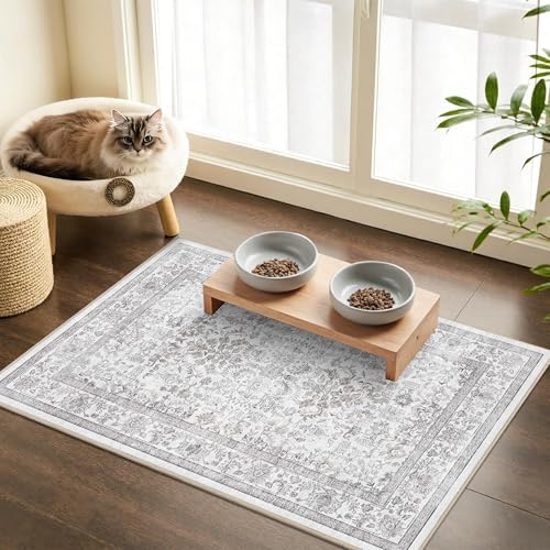 2x3 Washable Entryway Area Rug Non-Slip Distressed Gray Door Mat - Image 7