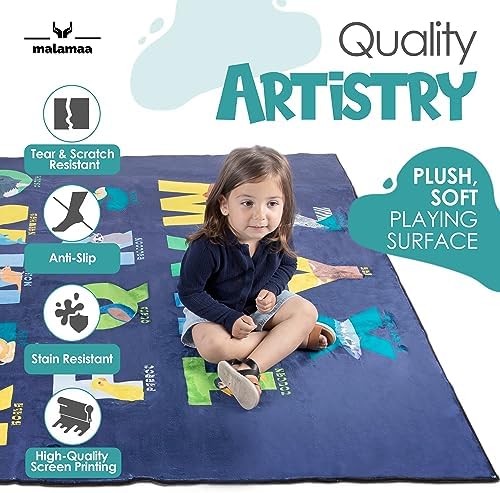 ABC Rug for Kids XL 80" x 60" - Use in Nursery and Classroom to Learn The Alphabet - Nursery Rug, Alphabet Rug, Kids Rugs for Playroom, Rugs for Classroom (Rectangle Blue) - Image 4