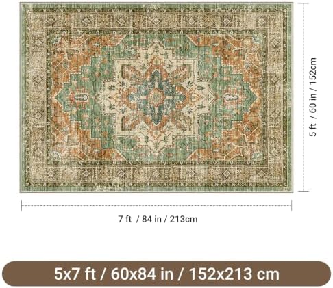 befbee Washable 5x7 Area Rug Non Slip Stain Resistant Rug for Living Room - Image 2