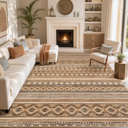 cotiled Boho 9x12 Area Rug for Living Room: Large Moroccan Washable Rug by COTILED