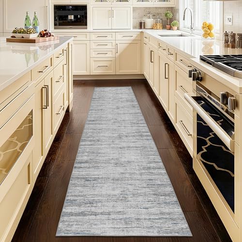 Runners for Hallways 2x8 Kitchen Runner Rugs，Modern Abstract Rug Runners for Entryway，Stain Resistant Washable Runner Rug Non-Slip 8ft Carpet Rug for Bedroom Living Laundry Room,（Blue/Grey,2'x8'） by Unknown