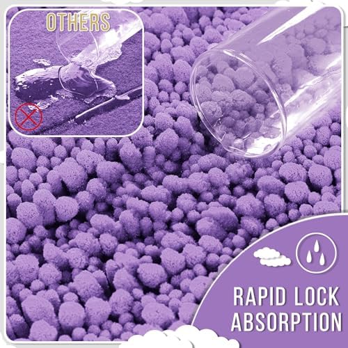 Yimobra Large Bathroom Rugs Non Slip Washable 36x24 Inch - Ultra Soft Absorbent Chenille Bath Mat, Quick Dry Shaggy Floor Carpet for Tub Shower, Lavender Home Decor Accessories - Image 5