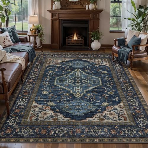 Tangsoo 6x9 Washable Area Rugs for Living Room, Oriental Non Slip Large Rug by Tangsoo
