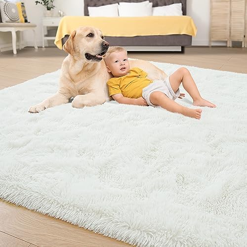 Tepook 4x6 Soft Fluffy Rug for Bedroom Fuzzy Cream Rugs for Living Room - Image 4