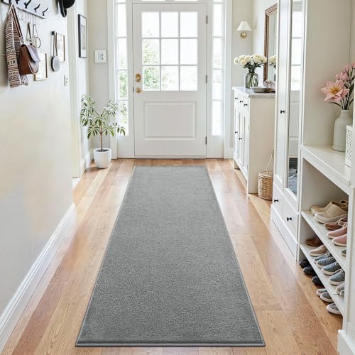 ISEAU 2x8 Soft Runner Rug for Hallway, Washable and Non-Slip, Grey - Image 5