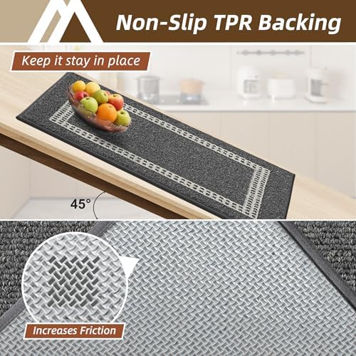 COSY HOMEER Kitchen Rugs Sets of 2 Non-Slip Washable,20"x30"+20"x48" - Image 3