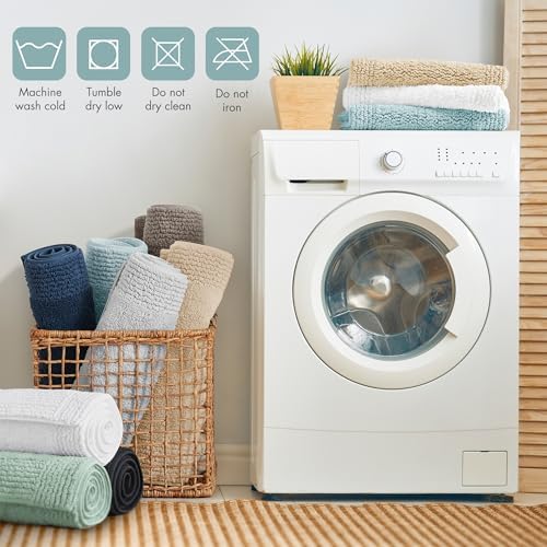 Madison Park Splendor Reversible 100% Cotton Bath Rug, 24 x 36, Blue - Image 6