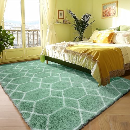 ONASAR Area Rug, 5x8, Sage Green and White - Image 5