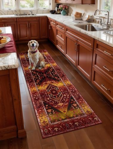 SERISSA 2x5 Washable Non Slip Boho Runner Rug for Hallway by SERISSAHomeDecorCollection
