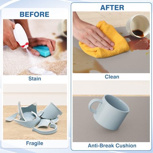 StepRite Kitchen Mats for Floor, 2-Piece Anti-Fatigue Kitchen Rugs, Khaki - Image 4