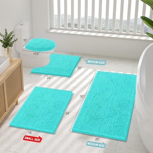 Smiry Bathroom Rugs 40X32, Luxury Chenille Extra Soft Absorbent Bath Mat - Image 2