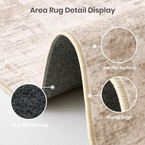 Valenrug 8x10 Area Rugs for Living Room, Large Washable Rug Non Slip Beige - Image 5