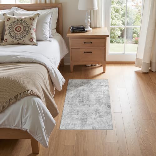 Tortania Area Rug Living Room Rugs - 2x3 Washable Soft Neutral Boho Moroccan Farmhouse Mat Indoor Floor Carpet for Bedroom Under Dining Table Home Office Decor - Ivory Grey - Image 5