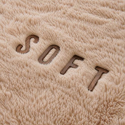 9x12 Ft Beige Fluffy Area Rug for Living Room, Soft Washable Carpet - Image 6