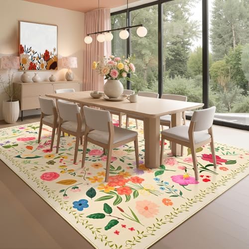 ISEAU Beige Rug for Bedroom 4x6 Area Rugs for Kids Room Dorm Rug, Non Slip - Image 4