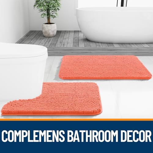 OLANLY Toilet Rugs U-Shaped 24x20, Soft Absorbent Chenille Contour Rugs - Image 7