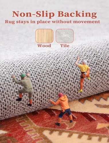 SERISSA 2x6 Washable Non Slip Boho Runner Rug for Hallway，Red - Image 4