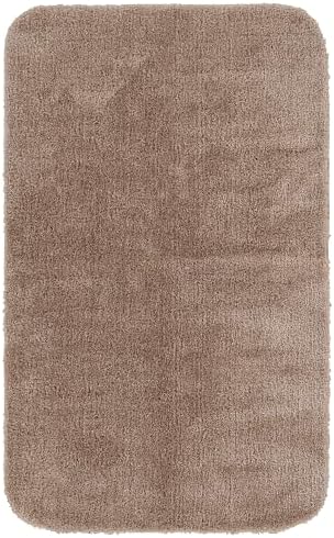 Garland Rug Traditional 30 in. x 50 in. Plush Nylon Washable Bath Rug Taupe by Garland+Rug