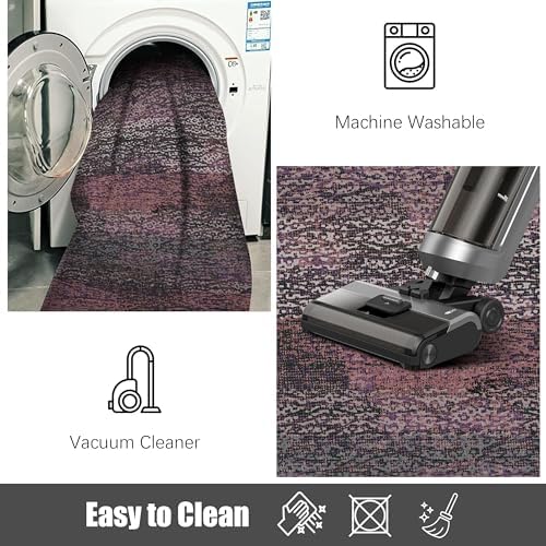 RUGSURE Washable Area Rug - 1/6 Thick - Stain & Water Resistant Non-Slip - Resistant Rug for Living Room, Bedroom, Nursery, Pet & Child Friendly, Vintage Charm Area Rugs (Burgundy, 6' x 9') - Image 7