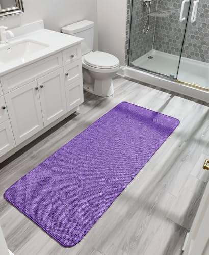 Bosap Bath Mat,Ultra Thin Bathroom Runner Rugs,Large Bath Mats for Bathroom,Quick Dry,Non-Slip,Machine Washable,Low Pile,Bath Rug,Shower Outside,Sink,Home Decor Accessories.Purple,3'x6'(36x72inch) - Image 6