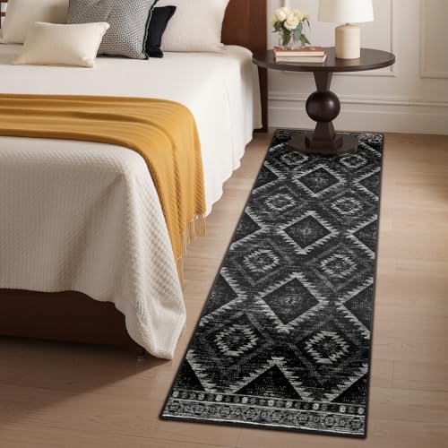 BESTSWEETIE 2'x6' Washable Area Rug for Living Room Runner Black - Image 5