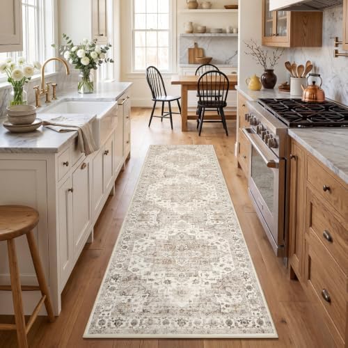 Garvee 2x6 Washable Runner Rug Non Slip Vintage Boho Brown Hallway Runner by Garvee