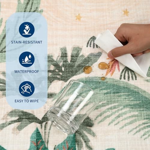GarveeHome Round Area Rugs 5ft for Bedroom, Beige Jungle Washable Circle Rug Soft Non Slip Forest Animal Print Floor Mat Tiger Carpet Indoor Thin Rug for Kids Room Dining Room Playroom Nursery - Image 5
