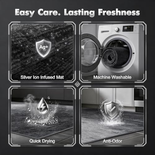 LIANLAM Silver Infused Self-Cleaning Area Rug for Living Room (6x9,Gray) - Image 5