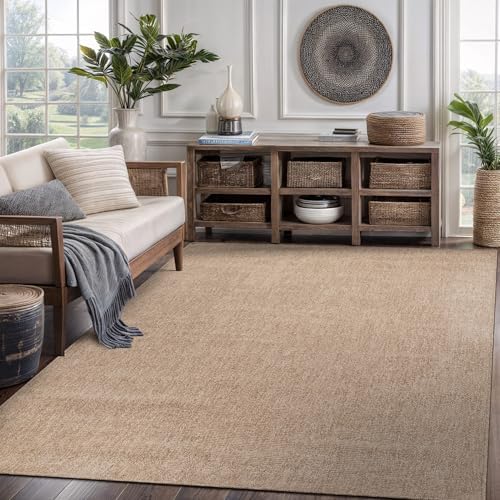 CAMILSON Easy Jute Rug 8x10, Indoor Outdoor Natural Color Fiber Area Rugs for Living Room Patio and Kitchen Rug, Solid Boho Woven Design, Easy-Cleaning, Washable Outside Carpet Alfombras (8 x 10) - Image 3