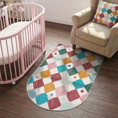 jinchan 3x5 Washable Kids Rug Colorful Study Corner Arch Chair Mat Confetti by JINCHAN