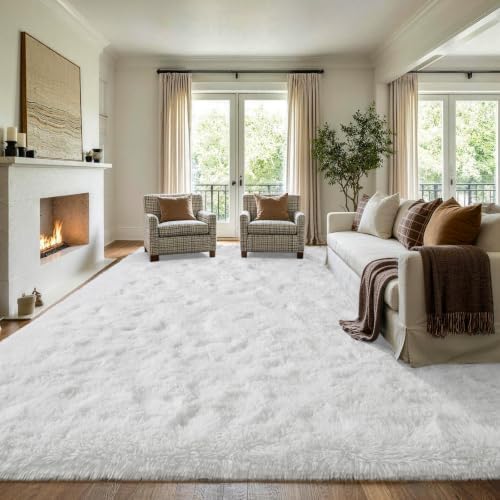 7x10 Large White Fluffy Soft Area Rug Non-Slip for Living Room Bedroom - Image 3