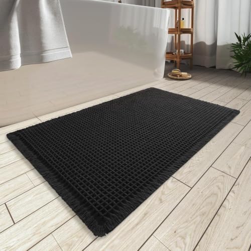Upgraded Waffle Bath Mat Ultra Absorbent Non Slip Bathroom Mat, 24" x 36" by AMOAMI