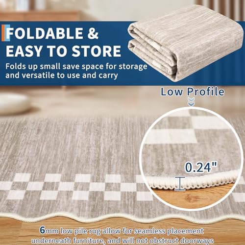 GarveeHome Small Bedroom Area Rug 3x5 Checkered Area Rug for Living Room - Image 6