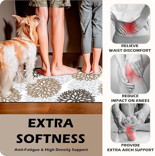 Kitchen Mats Set of 2 Cushioned Anti Fatigue Kitchen Rugs Non Slip Waterproof Kitchen Runner Memory Foam Kitchen Floor Mat Comfort Standing Mat for Sink,Office,Laundry - Image 4