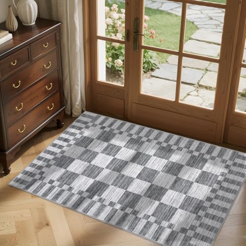 GarveeHome Checkered Washable 2x3 Rug Small Area Rugs Non-Slip for Entryway - Image 4
