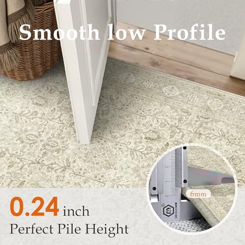 PureCozy Beige Runner Rug 2x8 Vintage Traditional Distressed - Image 3