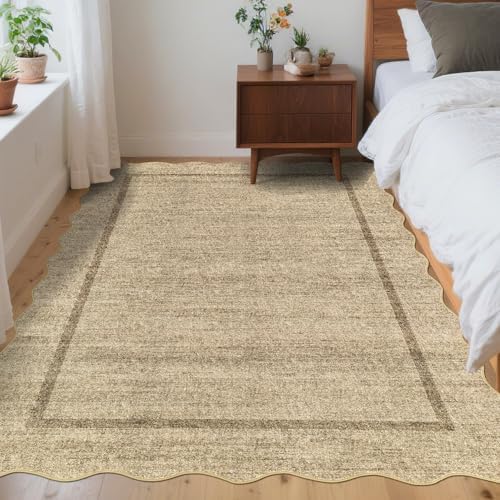 GarveeHome Scalloped Area Rug 4x6 - Washable Non-Slip Entryway Rug - Image 2