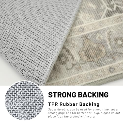 KUTA Vintage Washable Runner Rug 2x6 Beige Runners for Hallways - Image 6