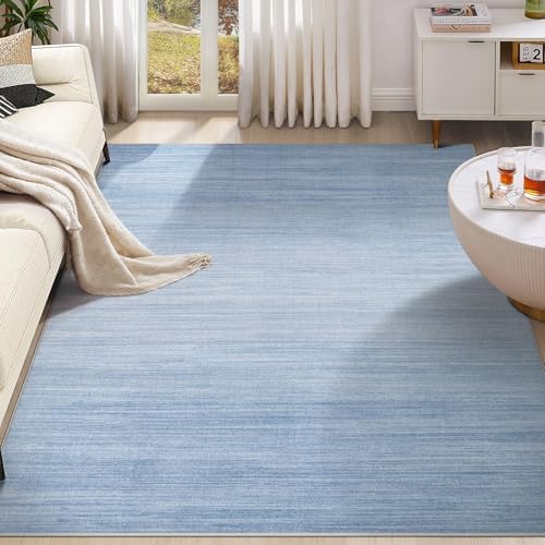 UERMEI 7x9 Washable Area Rug - Neutral Modern Abstract Living Room Rugs, Non-Slip Soft Large Indoor Floor Carpet for Bedroom Home Office & Under Dining Table Decor, Blue by UERMEI