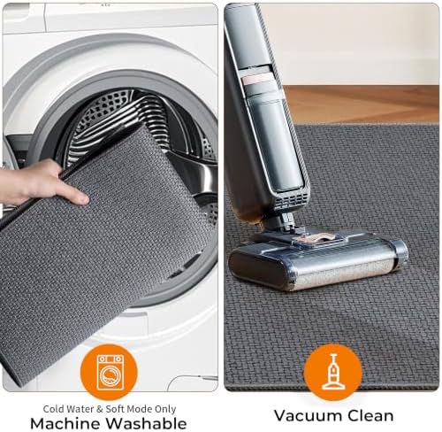 Kitchen Rugs Set of 2, Washable Floor Mats, Grey 20x32+20x47in - Image 6
