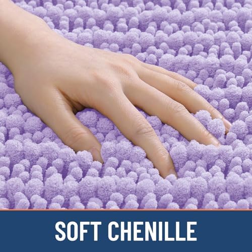 Smiry Bathroom Rugs 36X24, Extra Soft Rubber Backing Chenille Bath Mats - Image 4